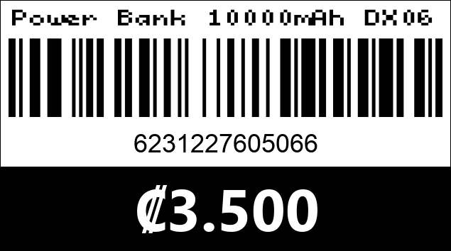 Código de barras de Power Bank 10000mAh DX06