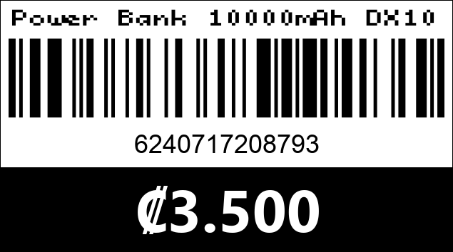 Código de barras de Power Bank 10000mAh DX10 dx-10
