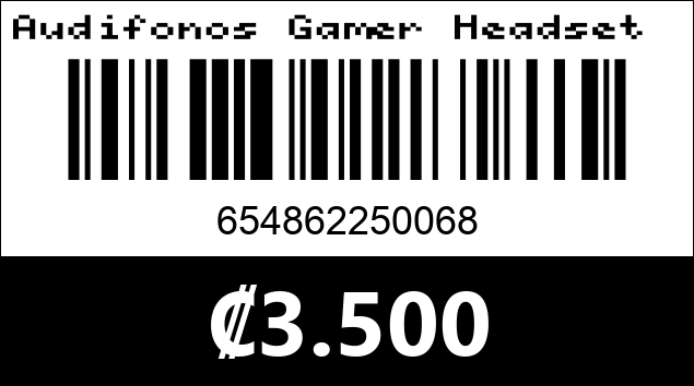 Código de barras de Audifonos Gamer Headset Quimera USB