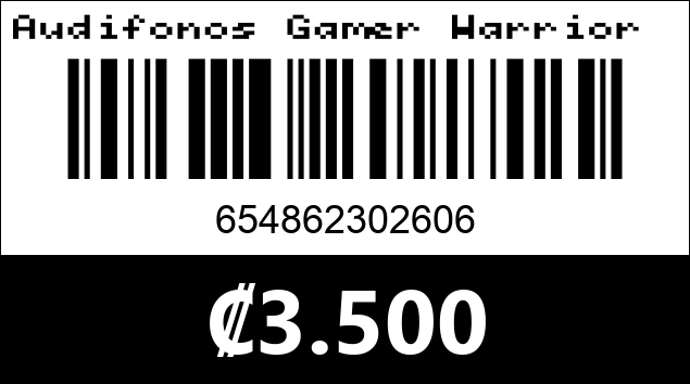Código de barras de Audifonos Gamer Warrior HS-501 efecto estereo