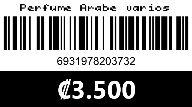 Código de barras de Perfume Arabe varios