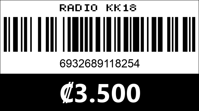 Código de barras de RADIO KK18