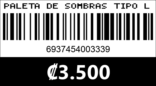 Código de barras de PALETA DE SOMBRAS TIPO LIBRETA & BROCHAS KEVIN & COCO KC1481