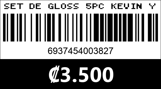 Código de barras de SET DE GLOSS 5PC KEVIN Y COCO KC1530