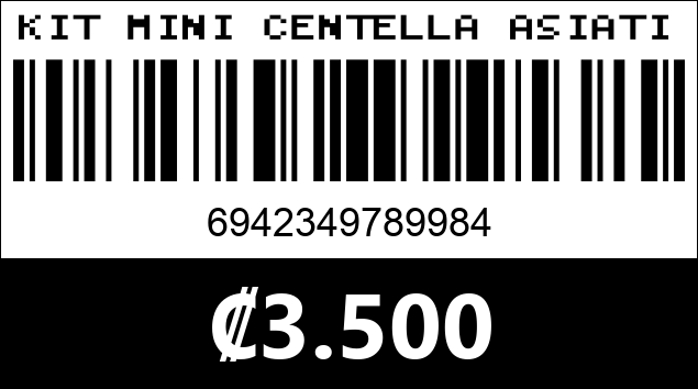Código de barras de KIT MINI CENTELLA ASIATICA 9984