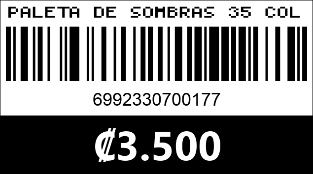 Código de barras de PALETA DE SOMBRAS 35 COLORES