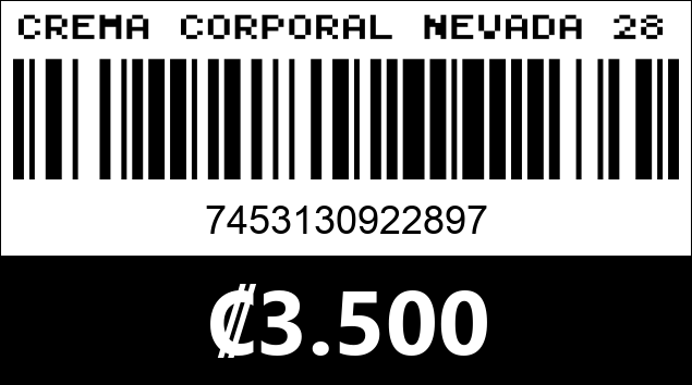 Código de barras de CREMA CORPORAL NEVADA 2873