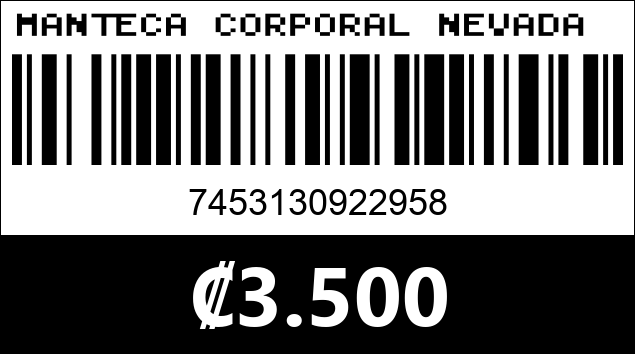 Código de barras de MANTECA CORPORAL NEVADA 2958