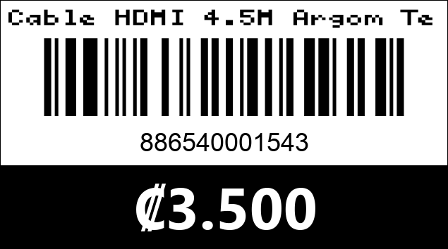 Código de barras de Cable HDMI 4.5M Argom Tech.