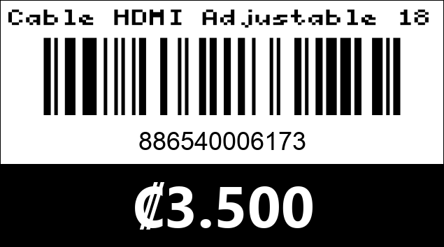 Código de barras de Cable HDMI Adjustable 180. 6ft. Argom Tech.