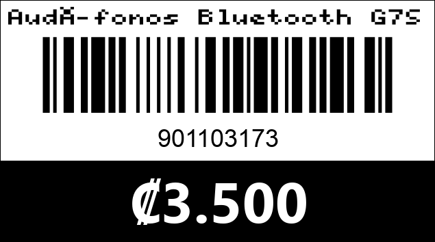 Código de barras de Audífonos Bluetooth G7S
