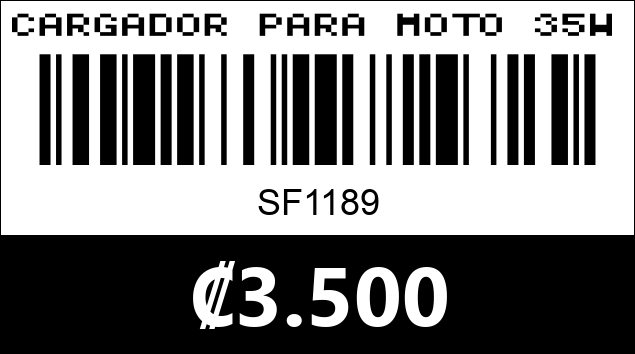 Código de barras de CARGADOR PARA MOTO 35W