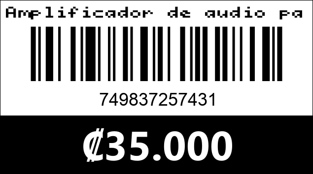 Código de barras de Amplificador de audio para carro GM-E1004 1000W