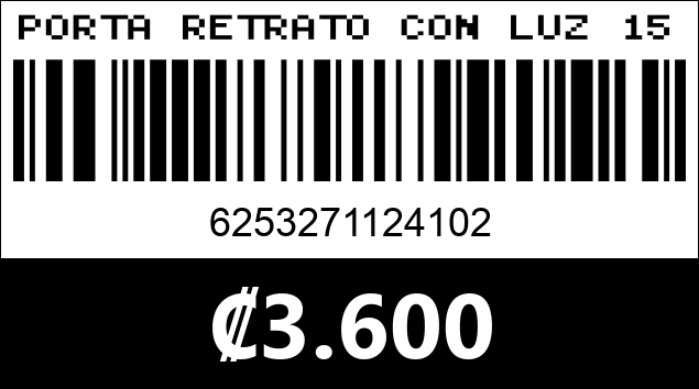 Código de barras de PORTA RETRATO CON LUZ 15X20CM...