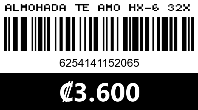 Código de barras de ALMOHADA TE AMO HX-6 32X32CM...