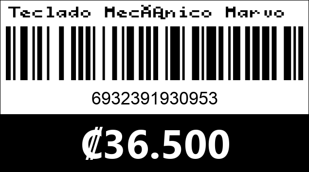 Código de barras de Teclado Mecánico Marvo KG935