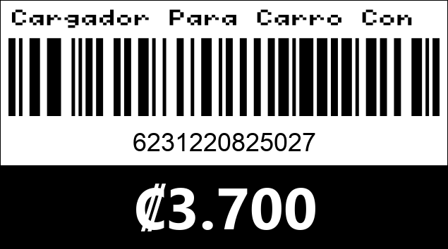 Código de barras de Cargador Para Carro Con Trasmisor P2