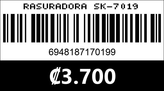 Código de barras de RASURADORA SK-7019