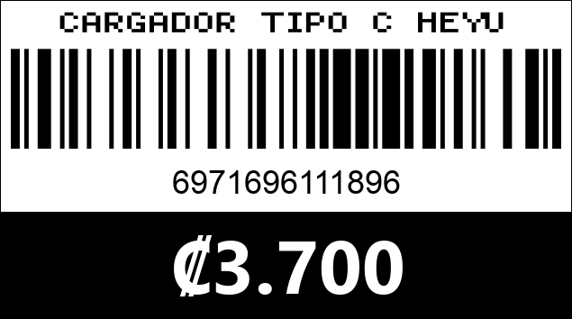 Código de barras de CARGADOR TIPO C HEYU