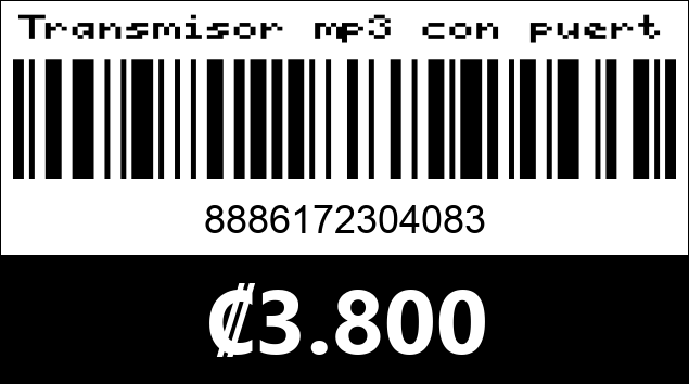 Código de barras de Transmisor mp3 con puerto USB YL-17