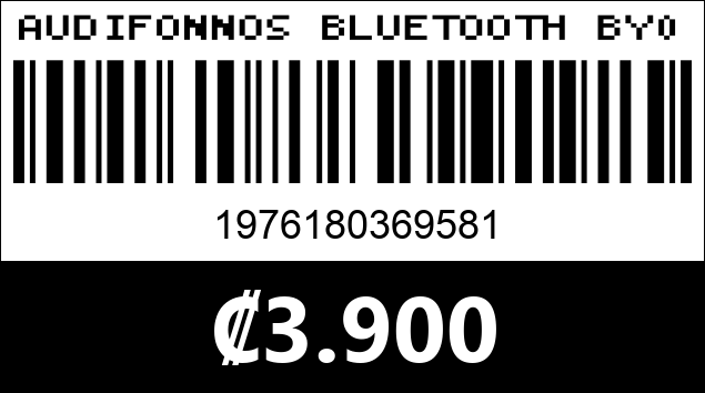 Código de barras de AUDIFONNOS BLUETOOTH BY01