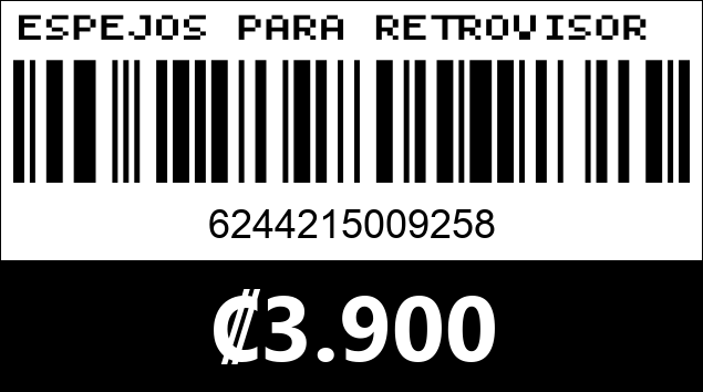 Código de barras de ESPEJOS PARA RETROVISOR SY HSJZ0470...
