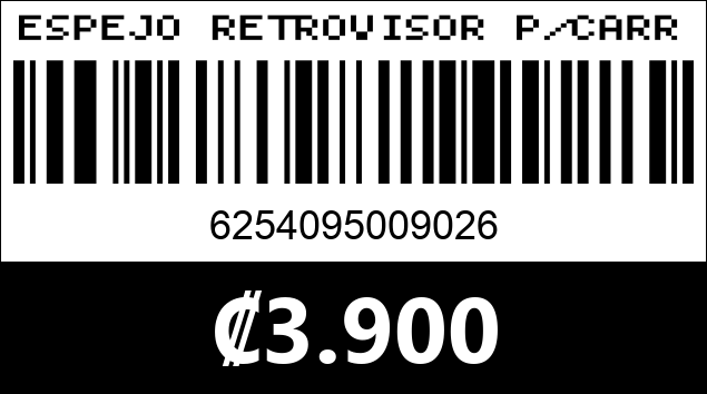 Código de barras de ESPEJO RETROVISOR P/CARROSYHSJZ0402...