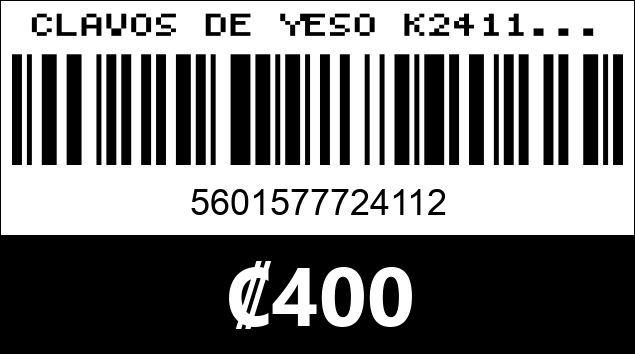 Código de barras de CLAVOS DE YESO K2411...