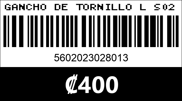 Código de barras de GANCHO DE TORNILLO L S028 1...