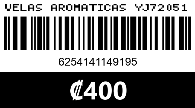 Código de barras de VELAS AROMATICAS YJ720519 IOPCS...