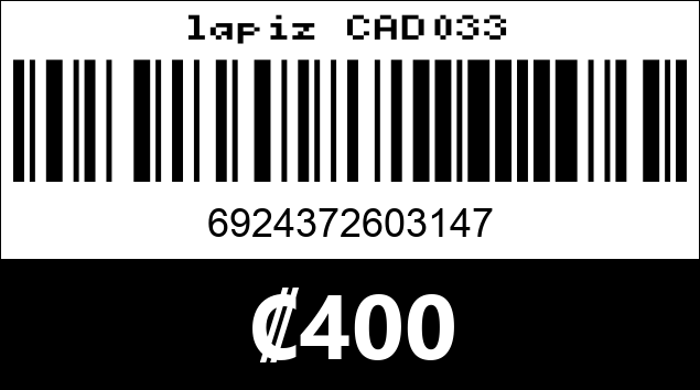 Código de barras de lapiz CAD033