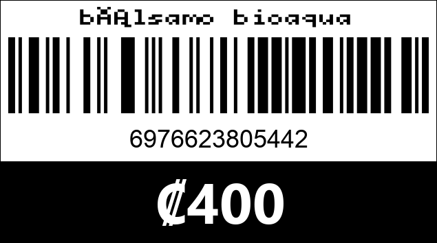 Código de barras de bálsamo bioaqua