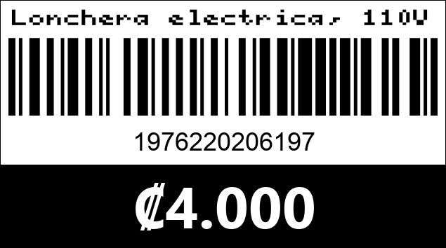 Código de barras de Lonchera electrica, 110V COLORES VARIOS 
