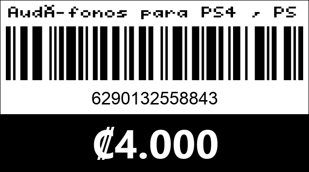 Código de barras de Audífonos para PS4 , PS4.XE