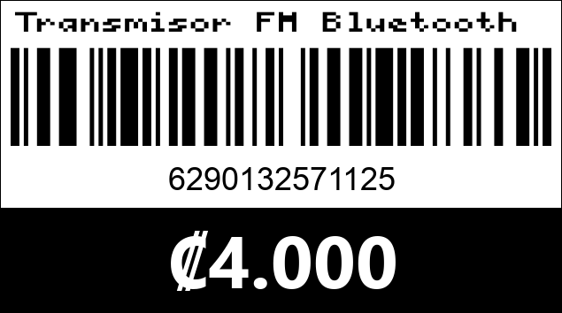 Código de barras de Transmisor FM Bluetooth KCB-907