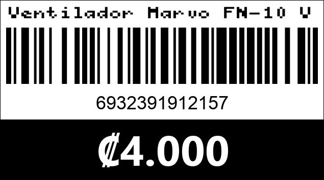 Código de barras de Ventilador Marvo FN-10 Verde