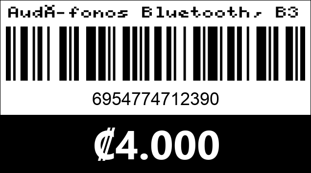 Código de barras de Audífonos Bluetooth, B39