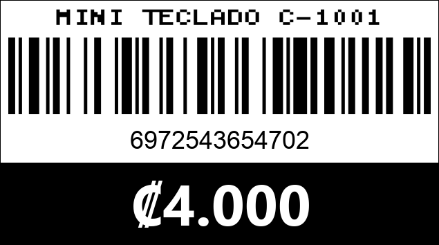 Código de barras de MINI TECLADO C-1001