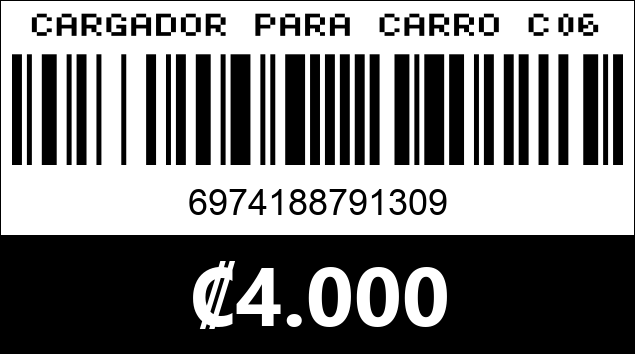 Código de barras de CARGADOR PARA CARRO C06