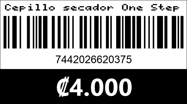 Código de barras de Cepillo secador One Step. 