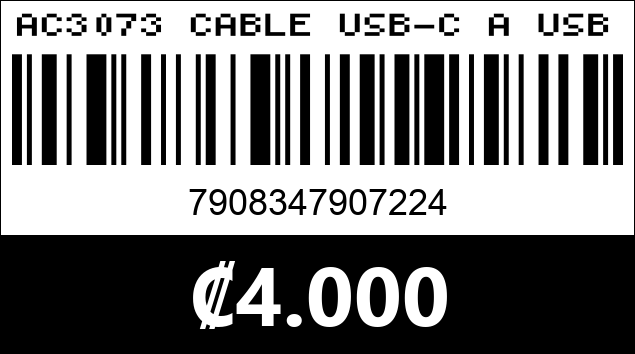 Código de barras de AC3073 CABLE USB-C A USB-C 3.1 NOVA 100W FAD30818001C 1.8M BLANCO