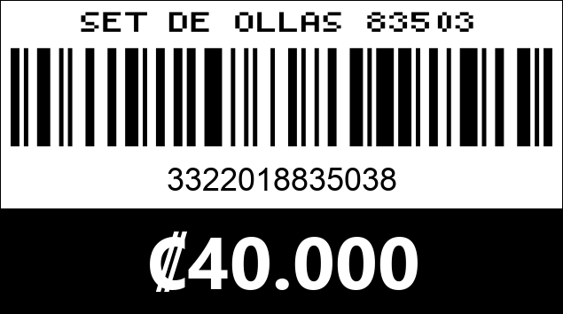 Código de barras de SET DE OLLAS 83503