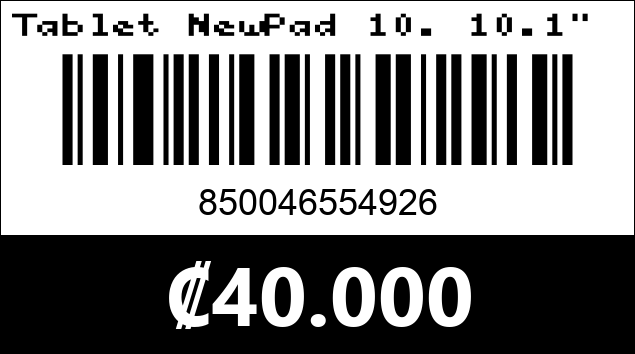 Código de barras de Tablet NewPad 10. 10.1" 4GB-64GB