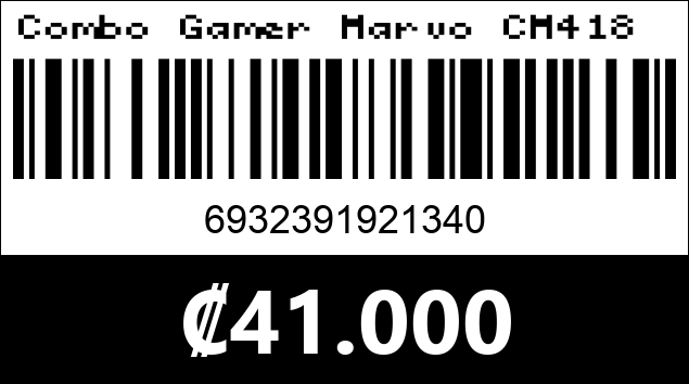 Código de barras de Combo Gamer Marvo CM418 rosa