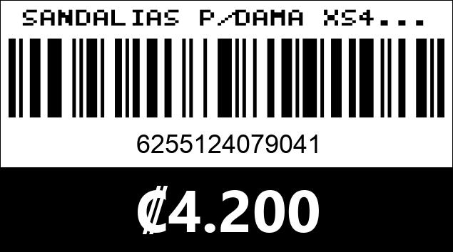 Código de barras de SANDALIAS P/DAMA XS4...