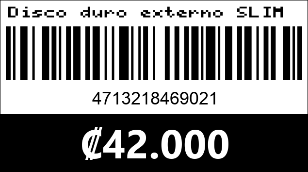 Código de barras de Disco duro externo SLIM ADATA, 2TB