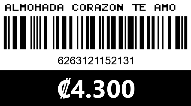 Código de barras de ALMOHADA CORAZON TE AMO HX-13 45CM...