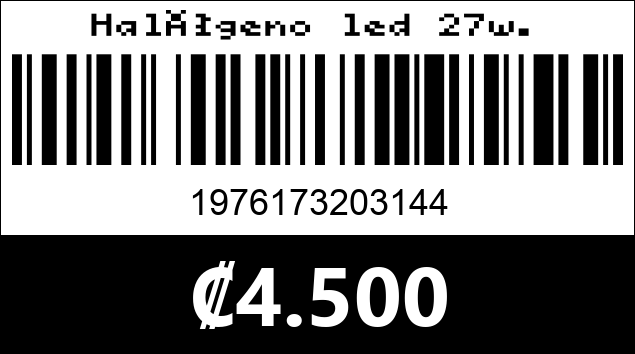 Código de barras de Halógeno led 27w.