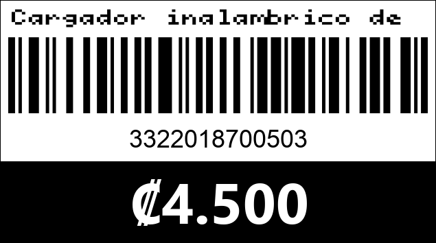 Código de barras de Cargador inalambrico de vehiculo s5 56016