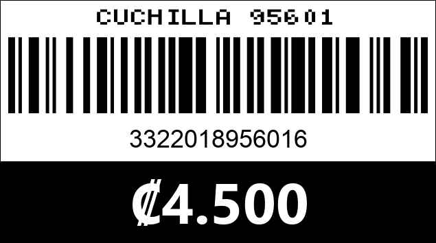 Código de barras de CUCHILLA 95601